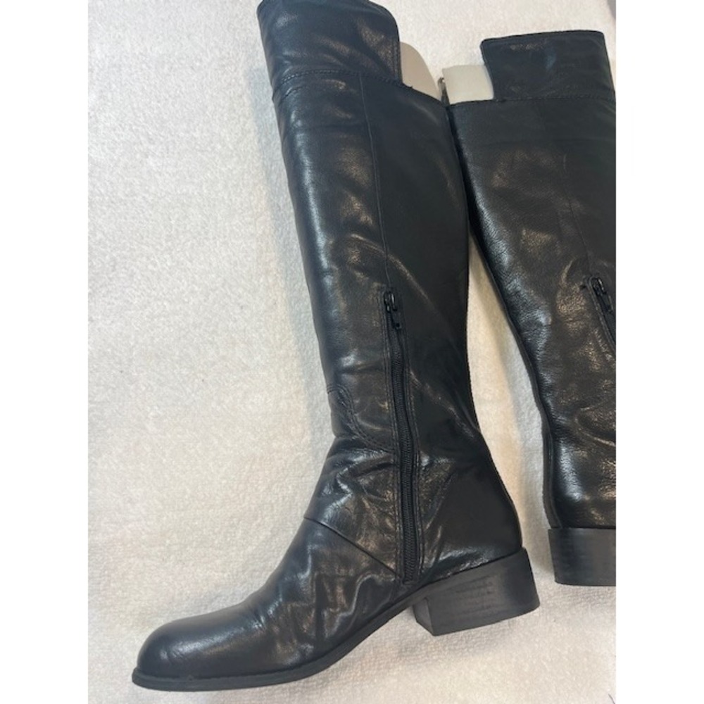 Nine West Noriko Black Knee-High Leather Riding Boots Women 7 M , Gently worn ! - Picture 15 of 16